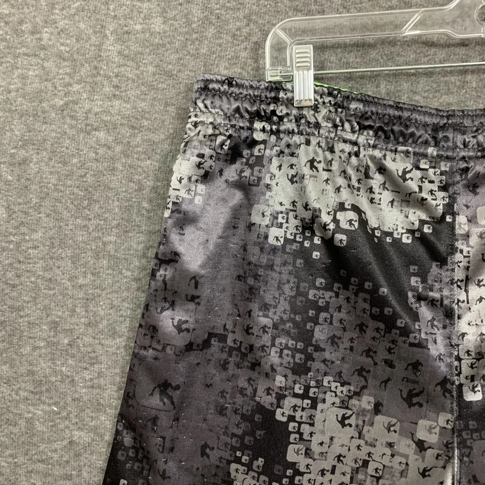 Y2K‎ And1 Basketball Shorts Men Fits XL Black Camo Shiny Satin Elastic Baggy 11